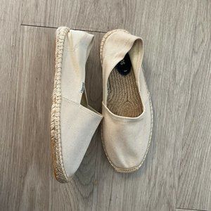 Soludos 10 Espadrille Flats Cream Ivory Slip On